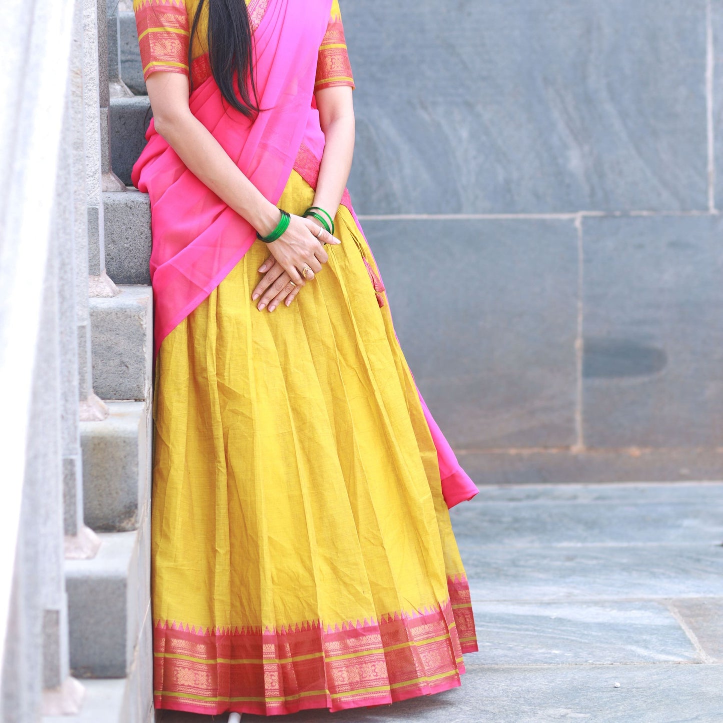 Sunflower Cotton Half Saree