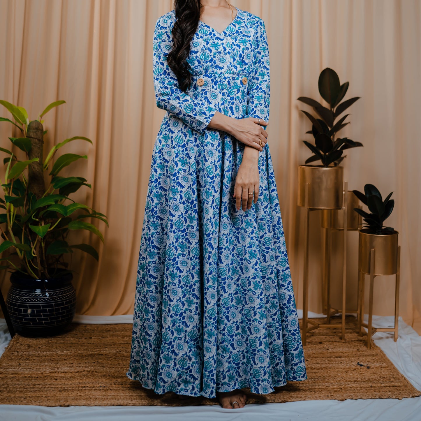 Long Hand Block printed Dress