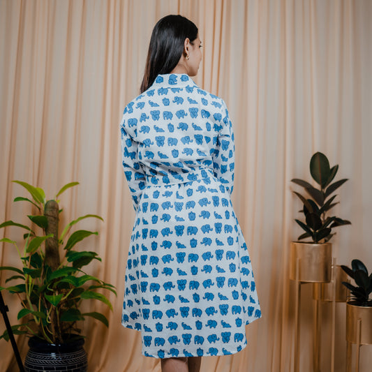 Elephant Slub Cotton Dress