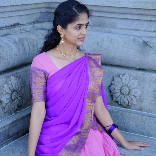 Gulabi Rani Cotton Half Saree