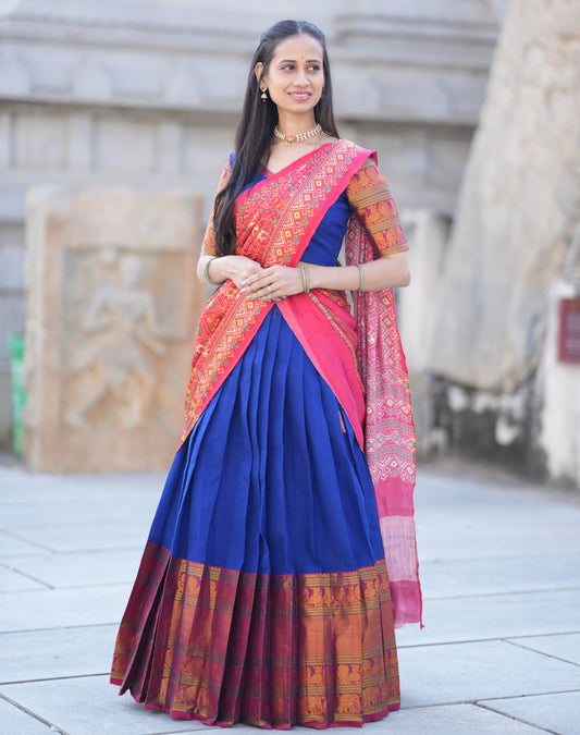 Royal Blue Half Saree