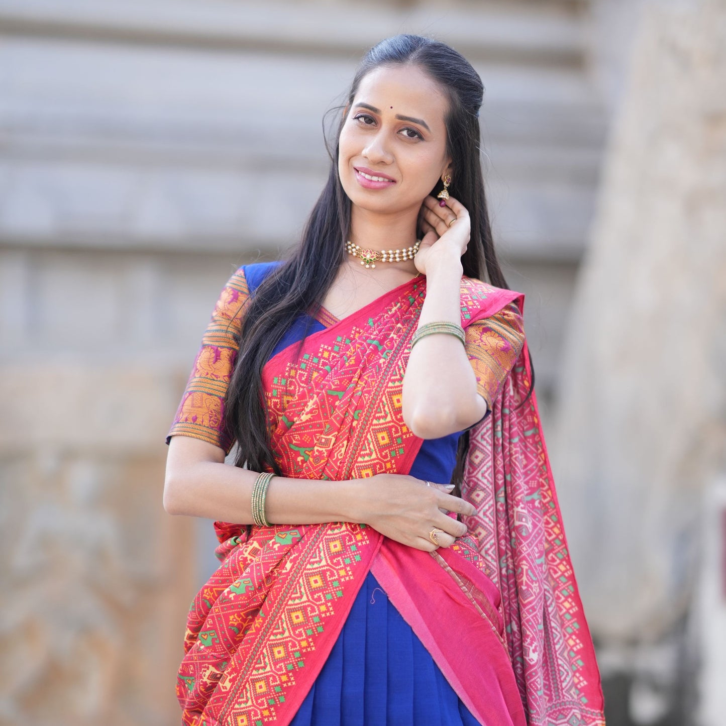 Royal Blue Half Saree