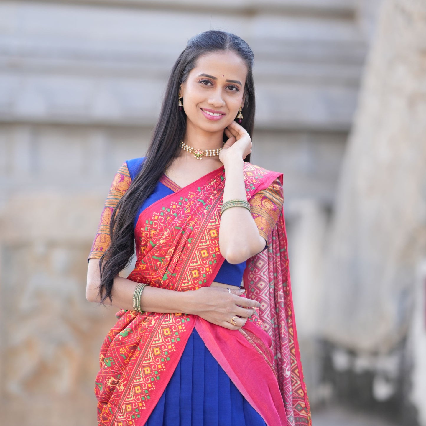 Royal Blue Half Saree