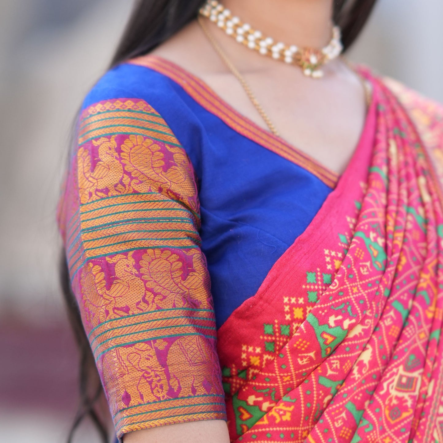 Royal Blue Half Saree