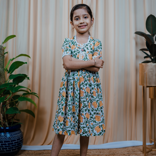 Yellow Short dress Mom and Daughter
