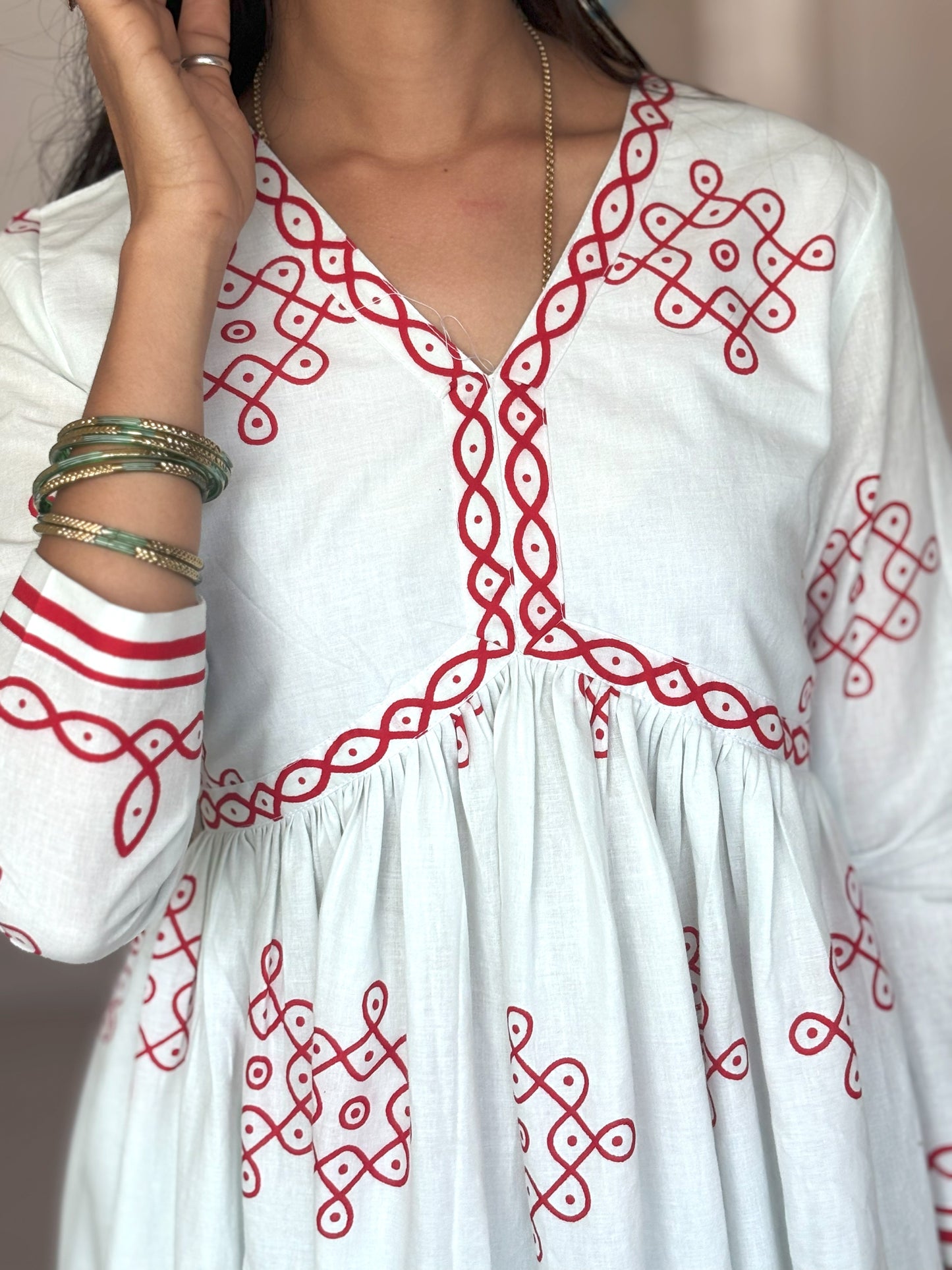 Koalm Anarkali white Suit