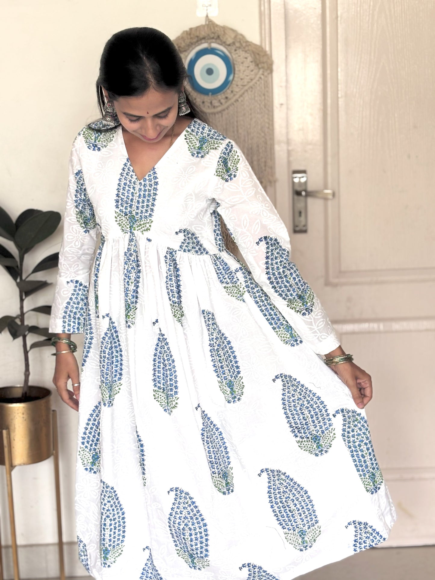 Anarkali White Suit