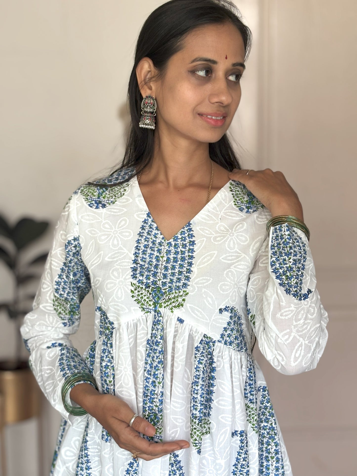 Anarkali White Suit