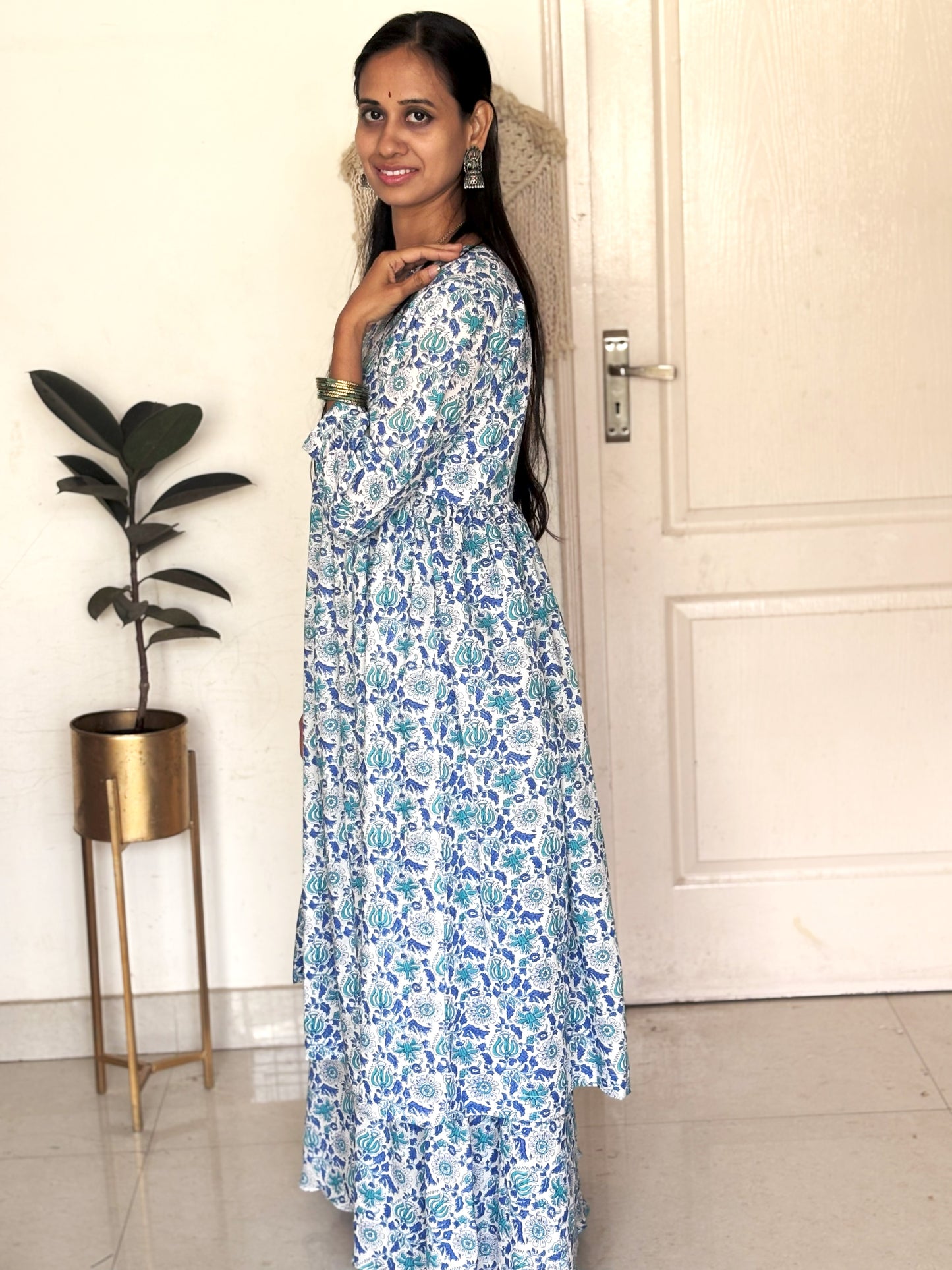 Anarkali Blue Suit