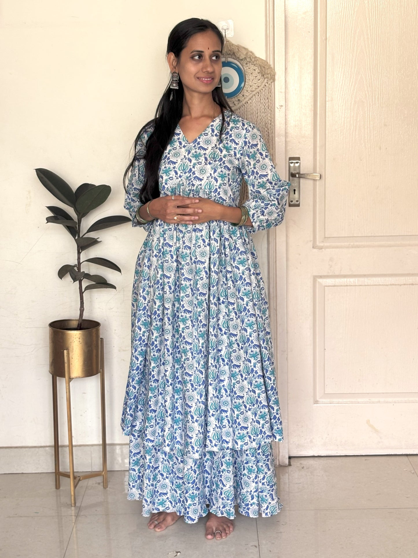 Anarkali Blue Suit