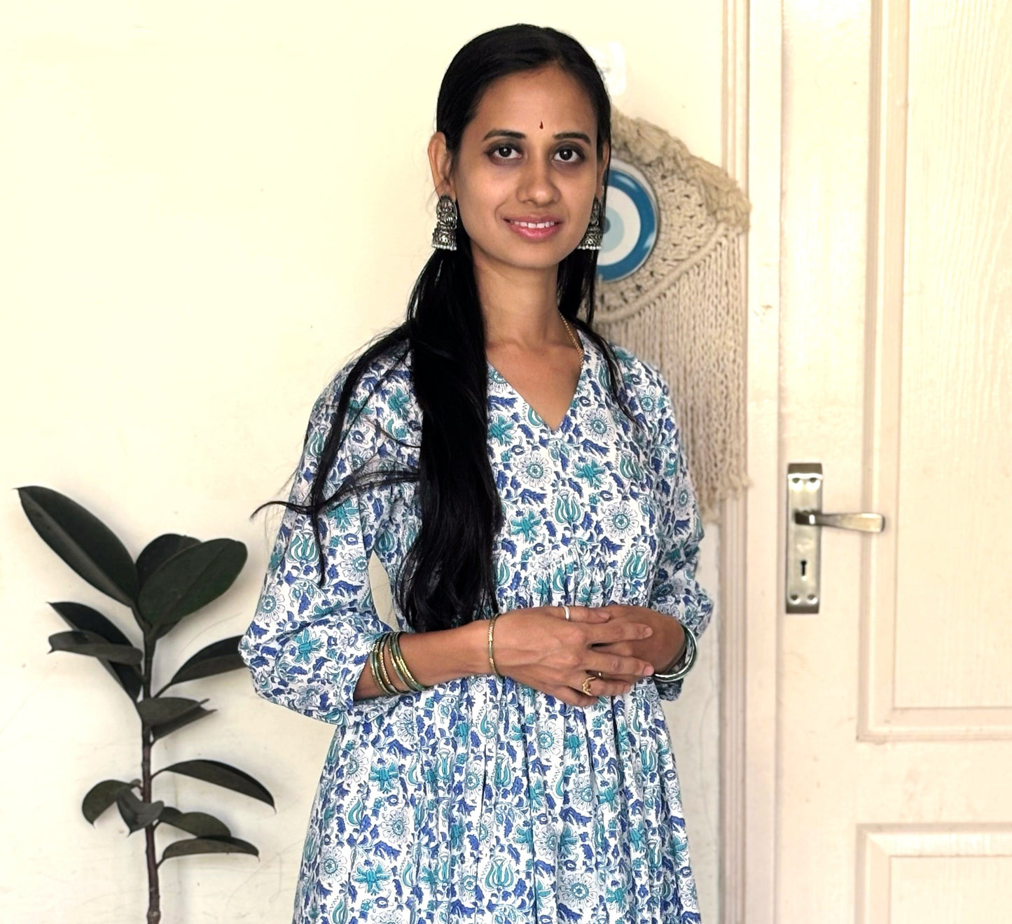 Anarkali Blue Suit