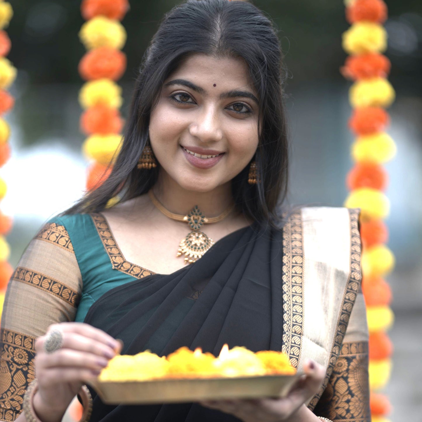 Emerald Grace Half Saree