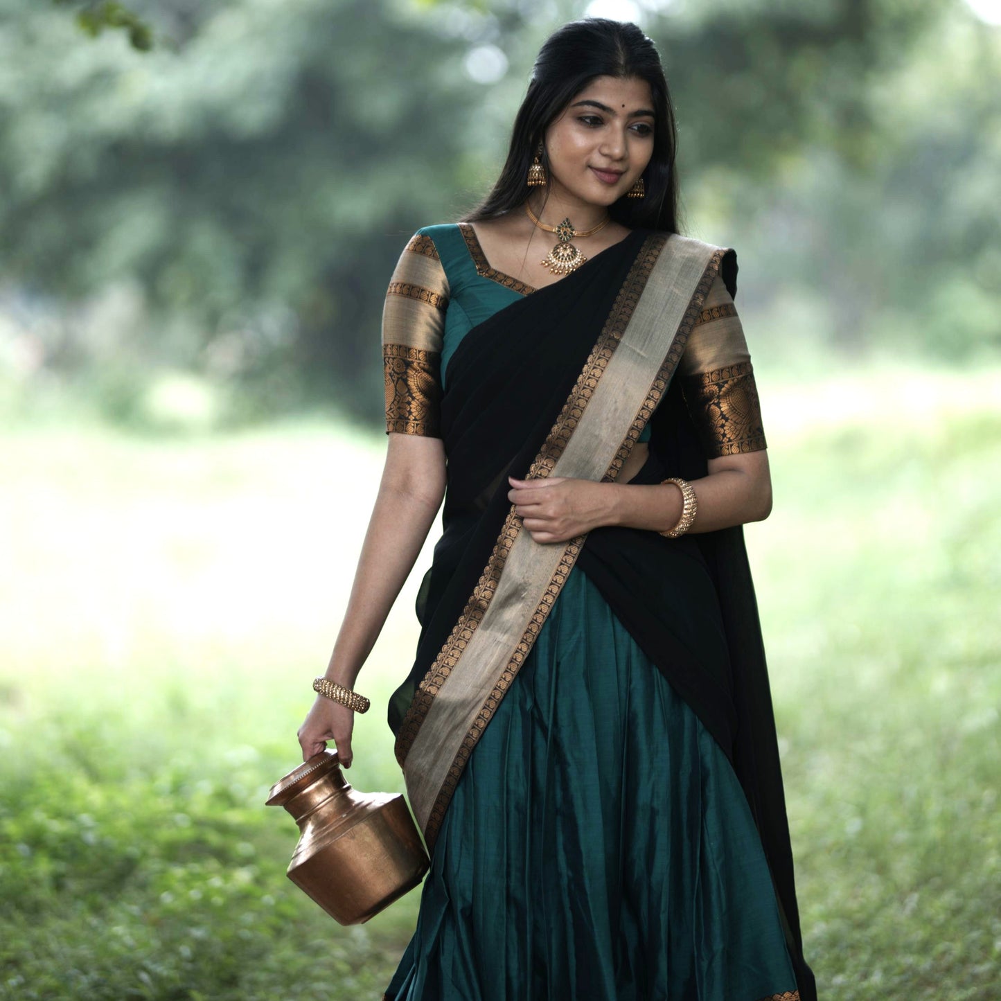 Emerald Grace Half Saree