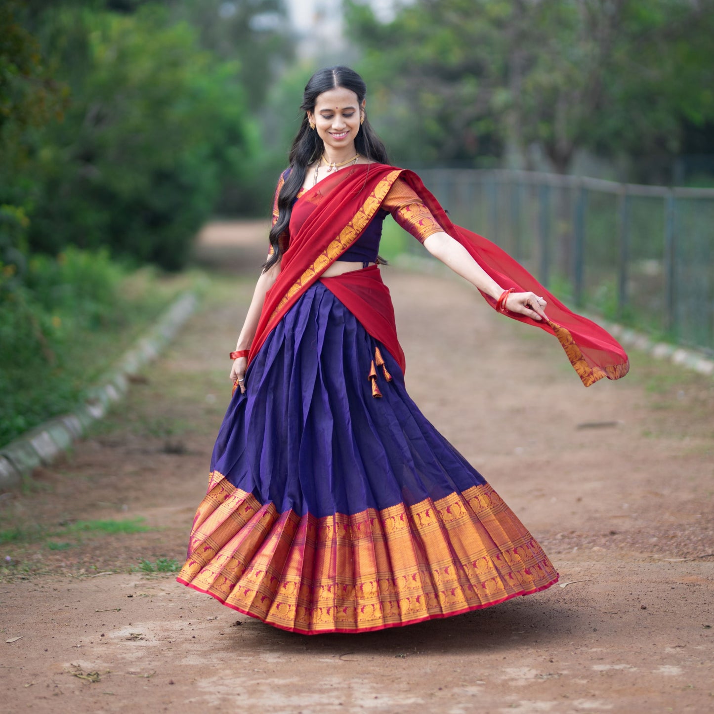Ruby Cotton Half Saree
