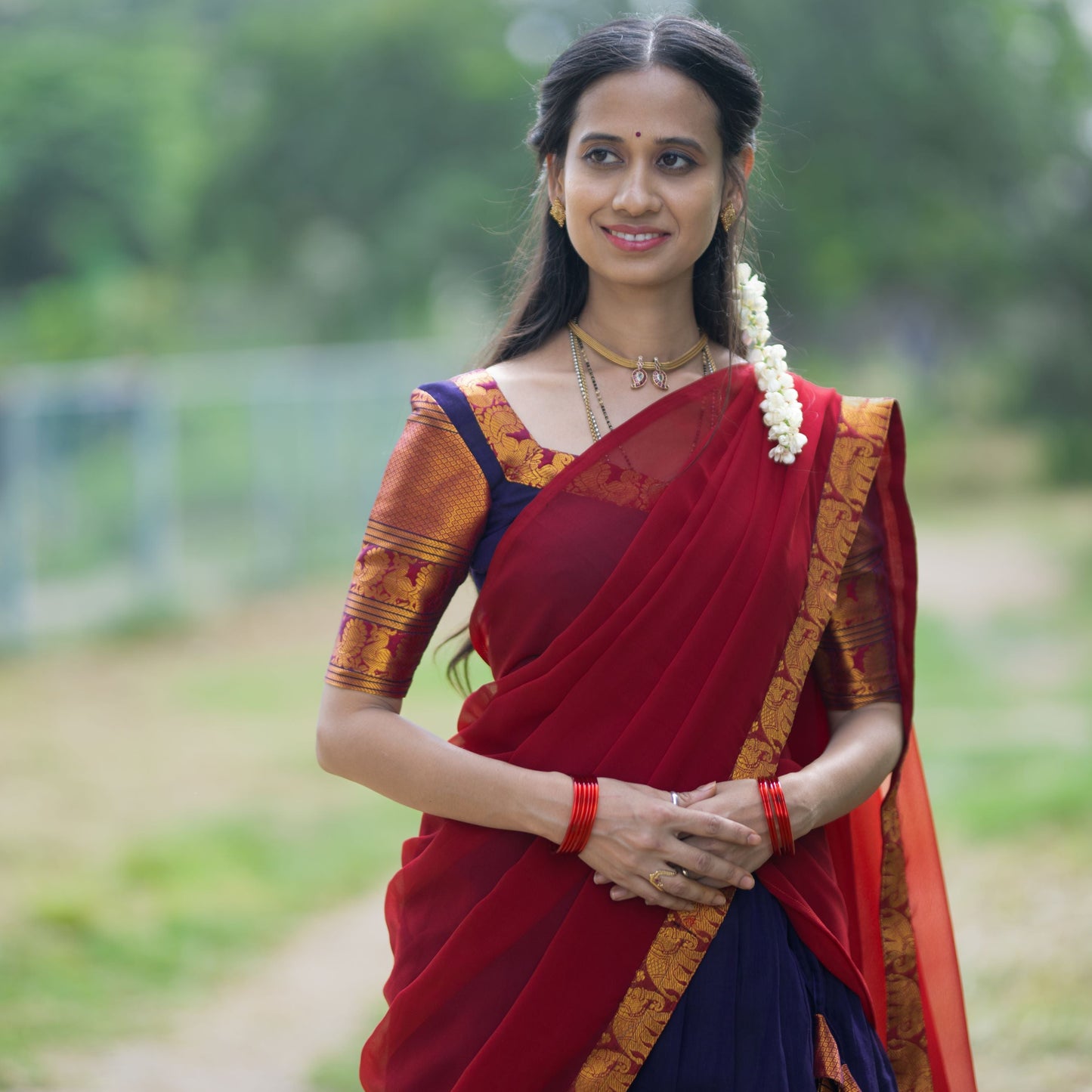 Ruby Cotton Half Saree