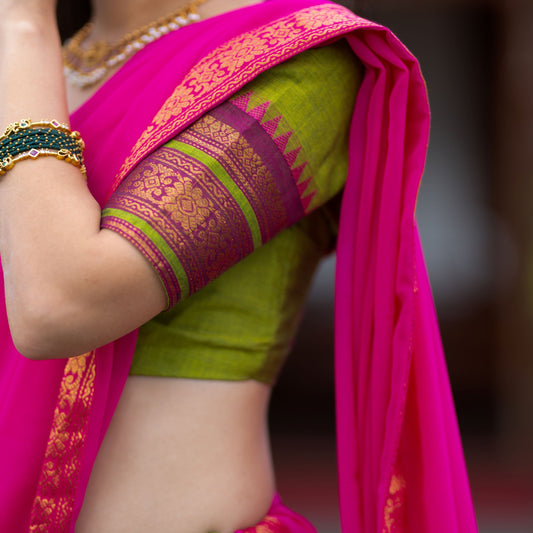 Greeny Radiance Cotton Half Saree