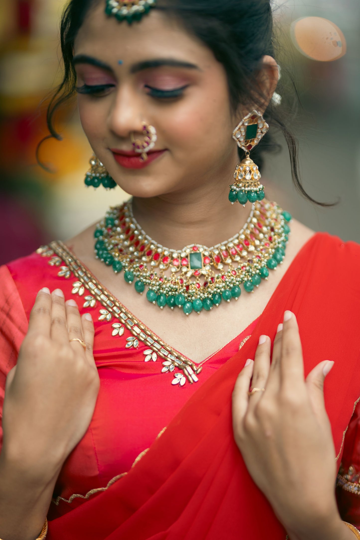 Red Semi Silk Halfsaree