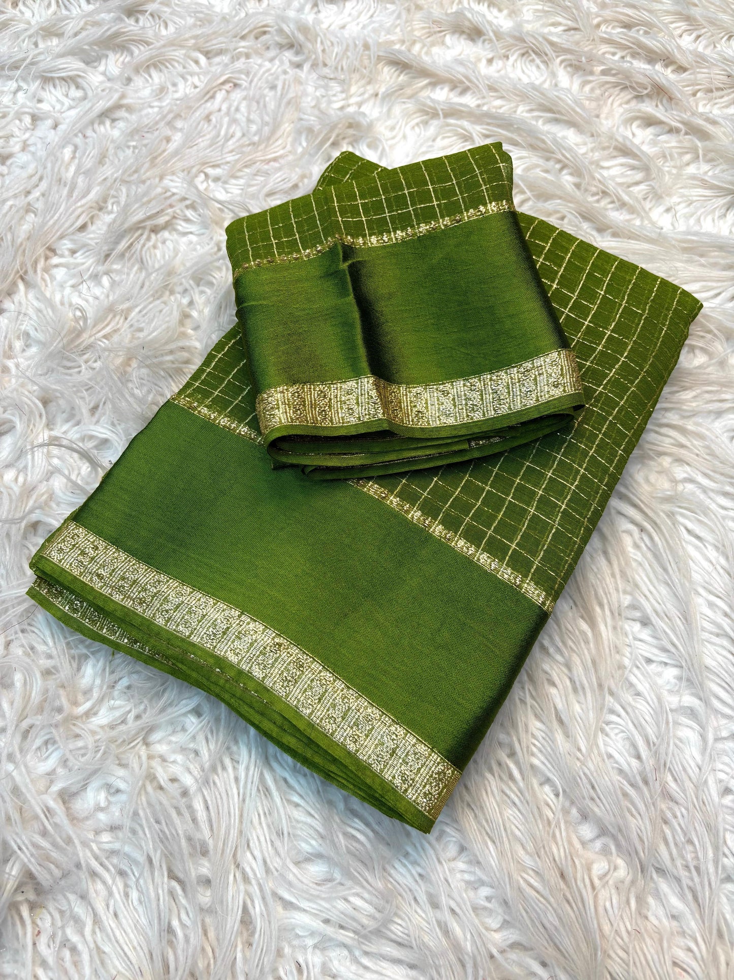 Forest Green Viscose Georgette Saree