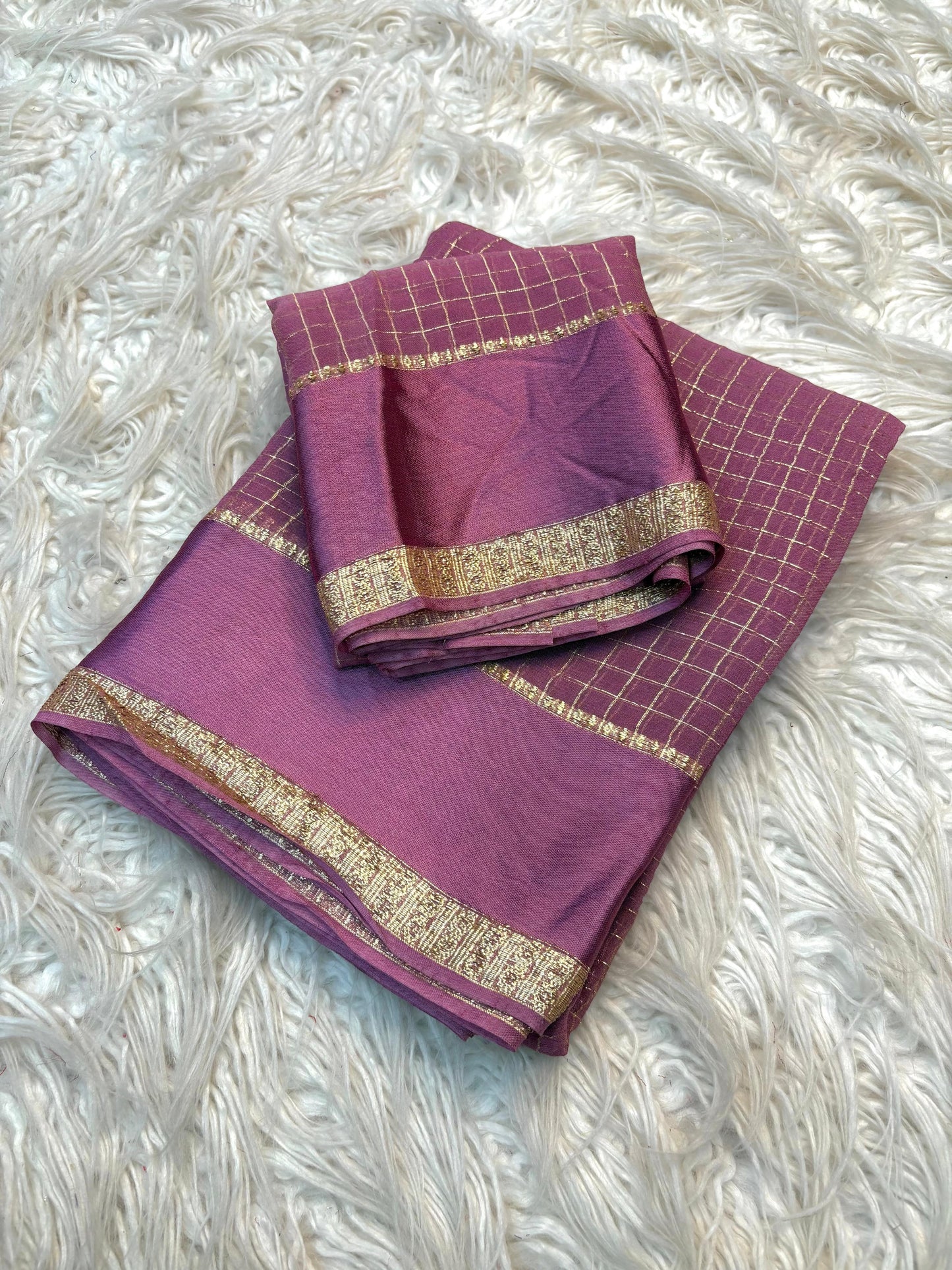 Mauve Rose Viscose Georgette Saree