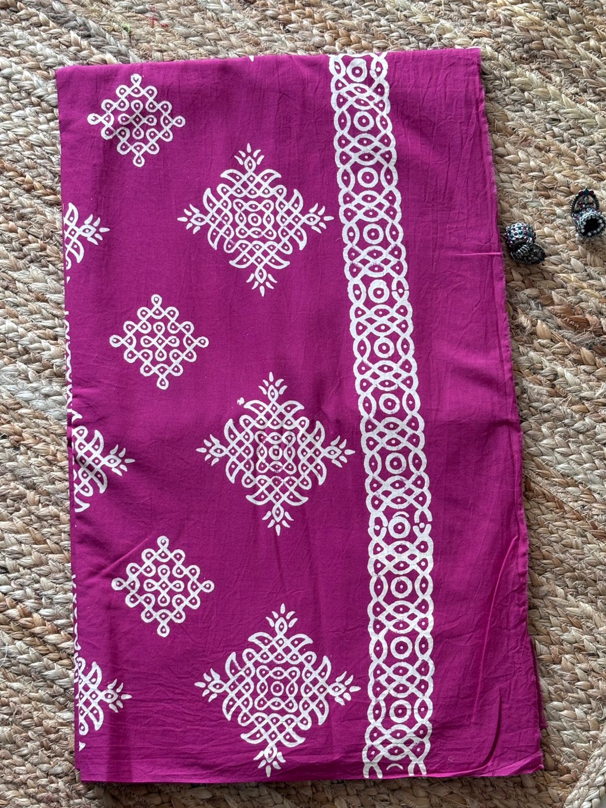 Rani Pink Kolam Saree