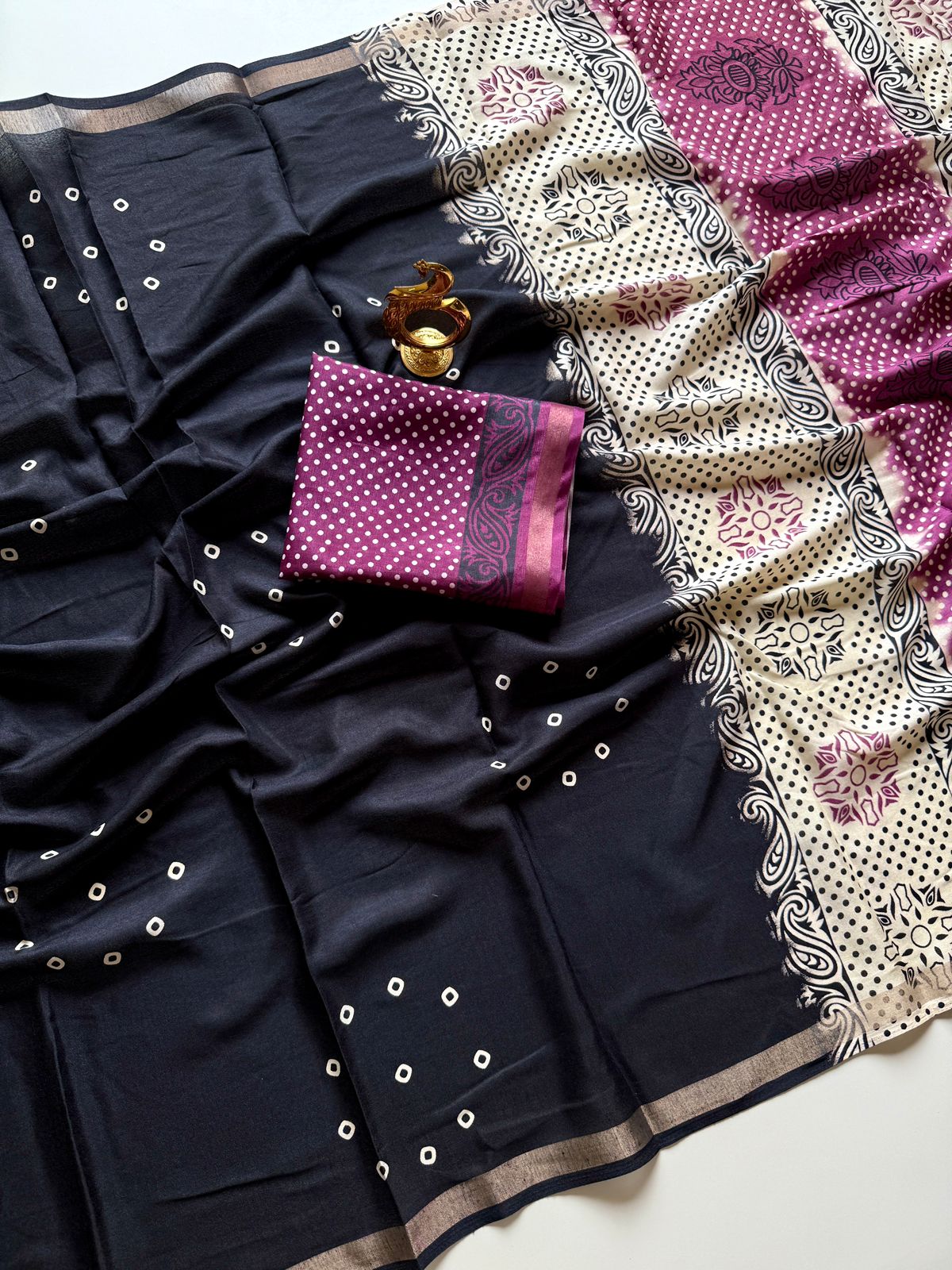 Black and Purple Mul cotton