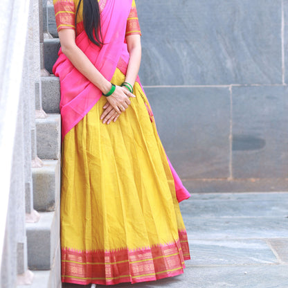 Sunflower Cotton Half Saree