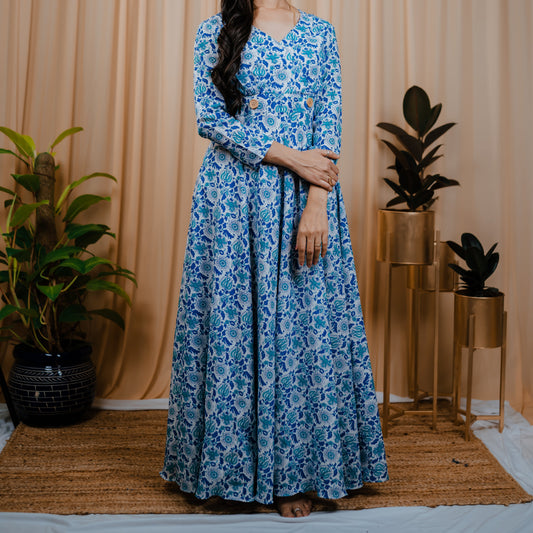 Long Hand Block printed  Dress