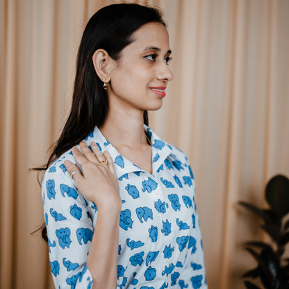 Elephant Slub Cotton Dress