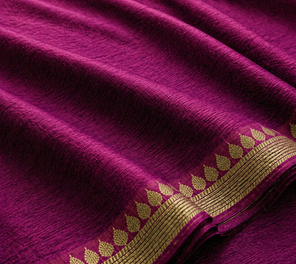 Magenta Chinon Chiffon Zari Saree