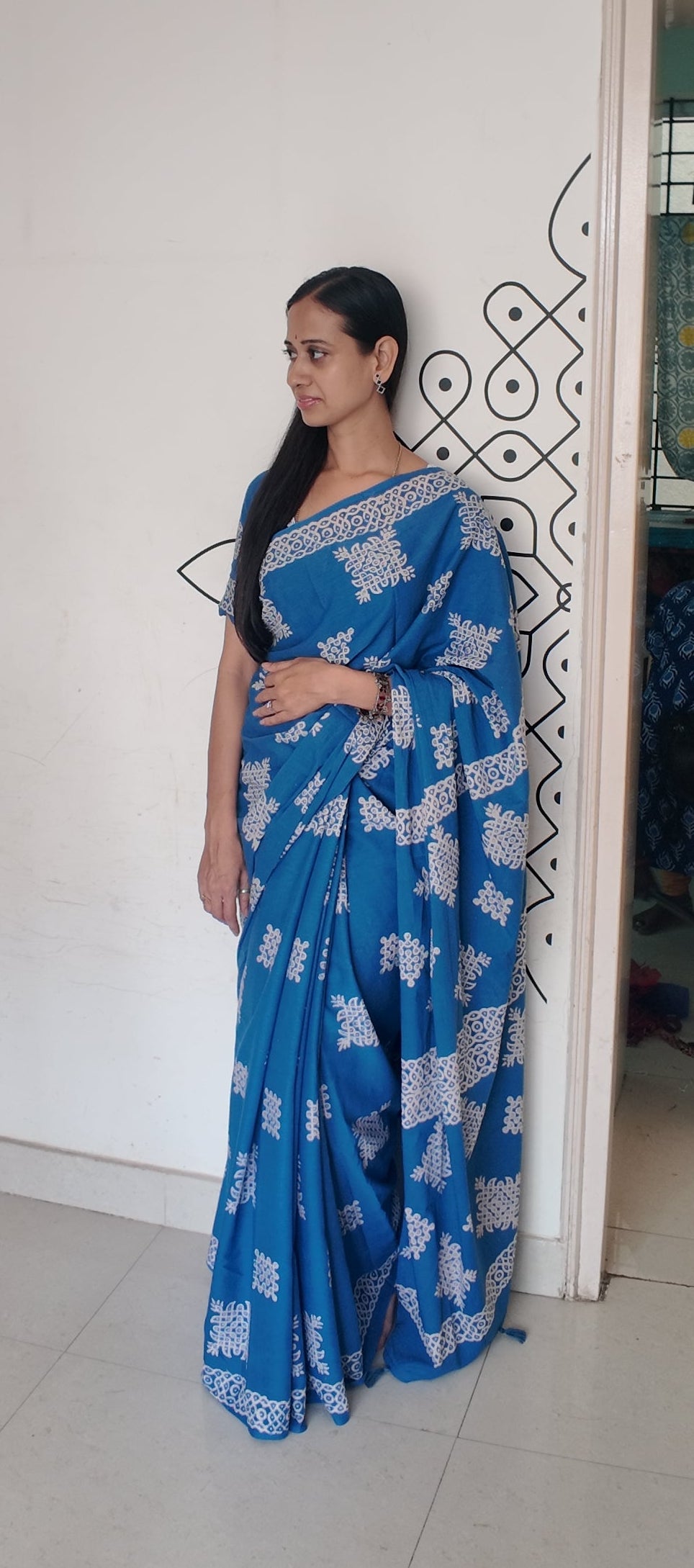 Neelam Kolam Saree
