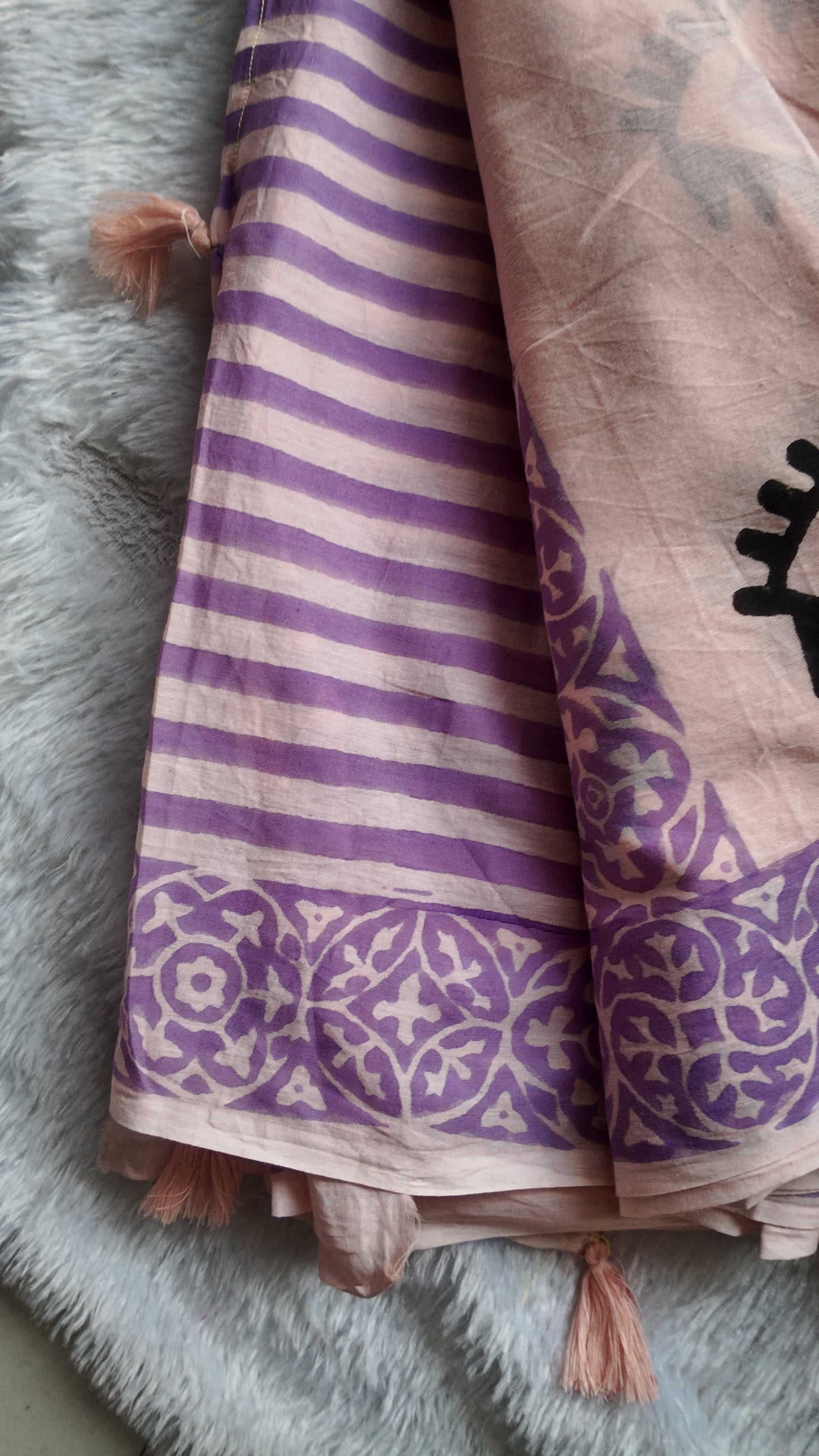 Peachy Evil Eye saree