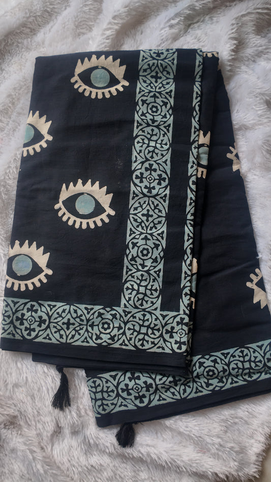 Black Evil Eye saree