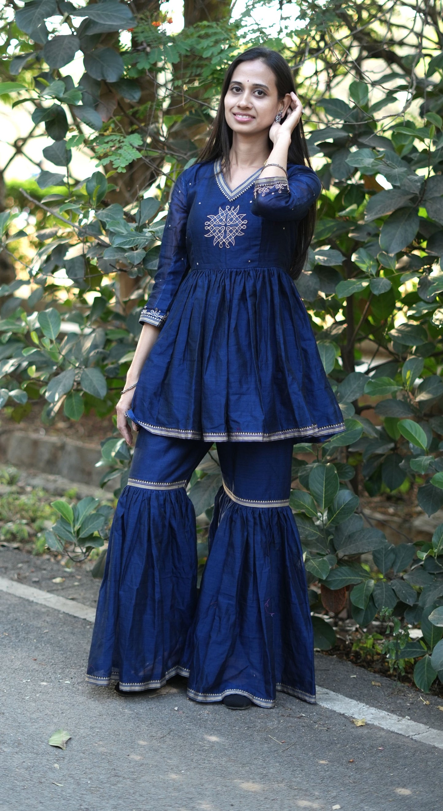 Royal Blue Kolam suit