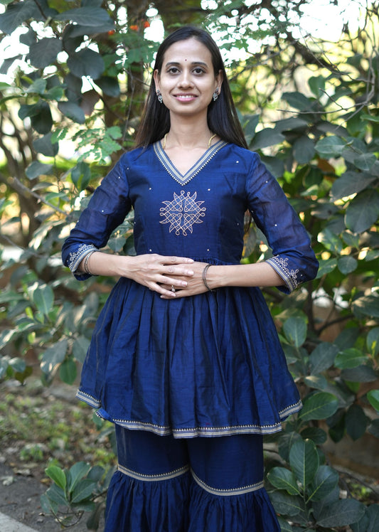 Royal Blue Kolam suit
