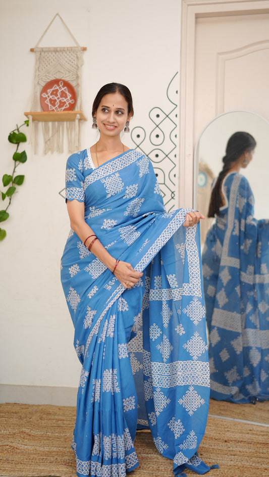 Neelam Kolam Saree