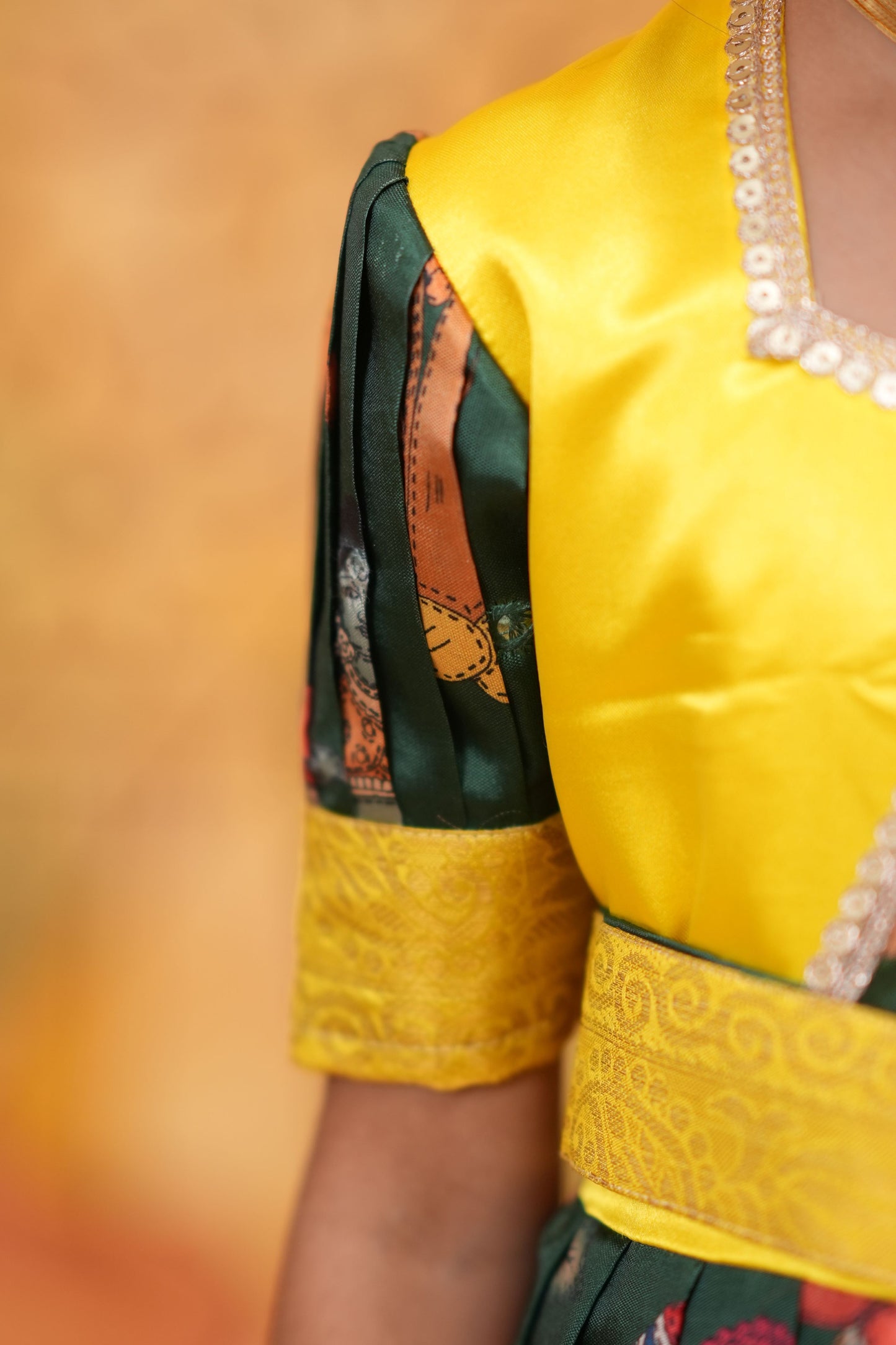Kids Dola Silk Long Dress lash green