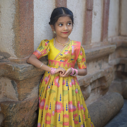 Kids Dola Silk Long Dress Sunshine