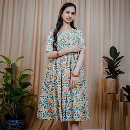 Yellow Short dress Mom and Daughter