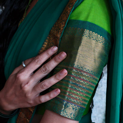 Green Cotton Half Saree