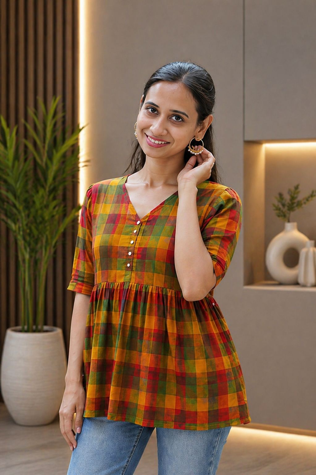 Madras Kattam orange