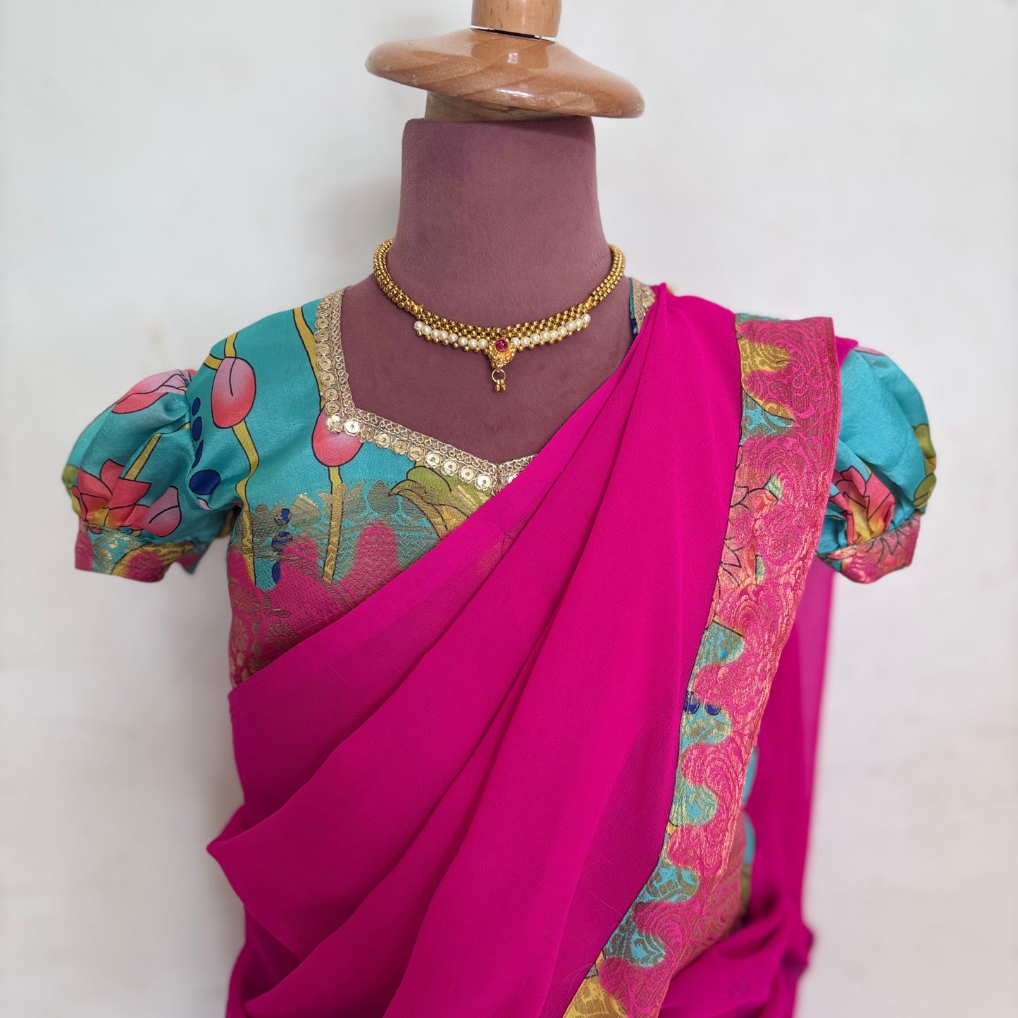 Ocean Blue Kids Dola Silk Halfsaree