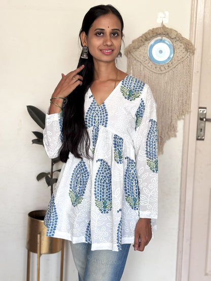 Flower Block Print Short Top