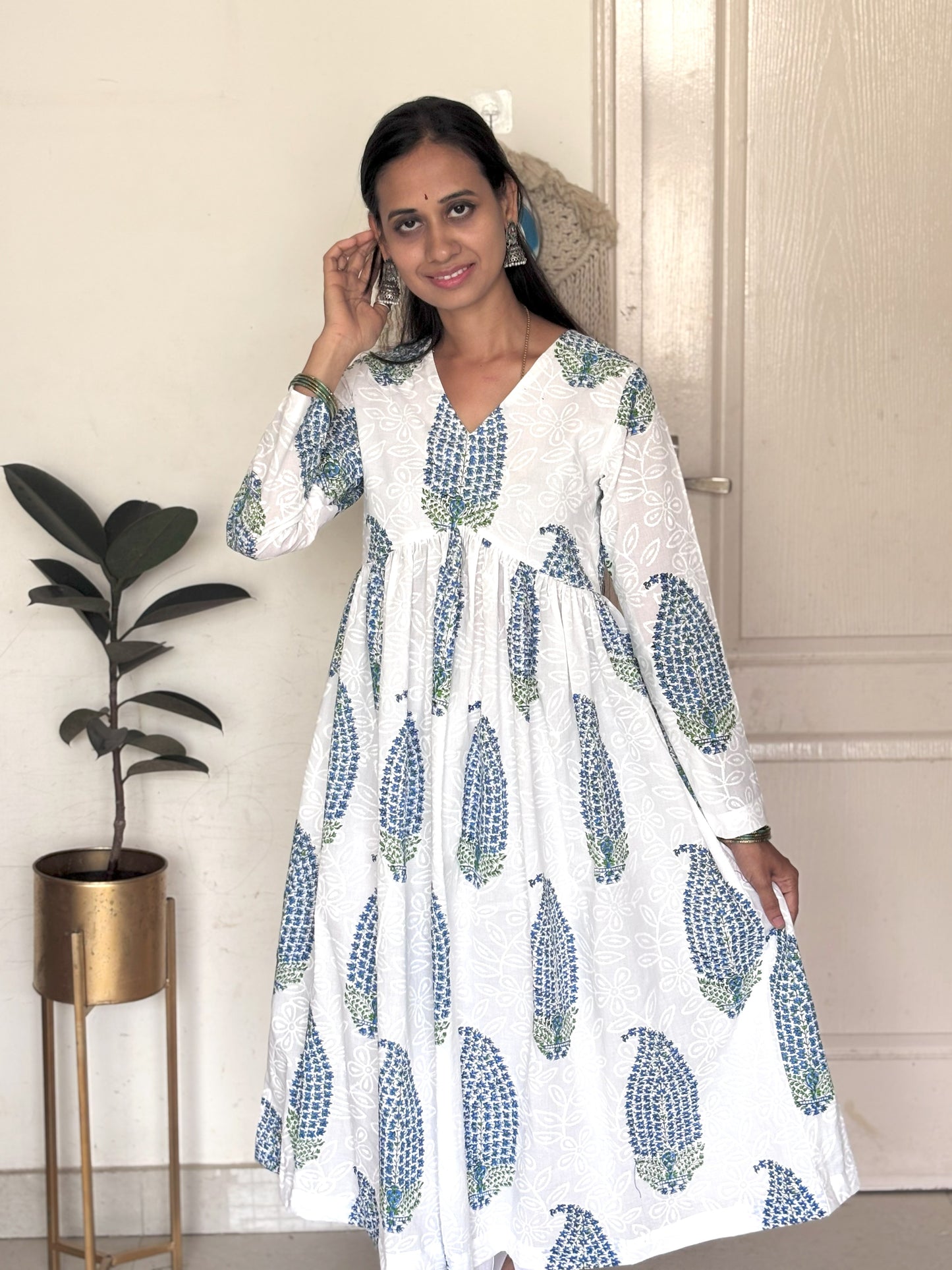 Anarkali White Suit
