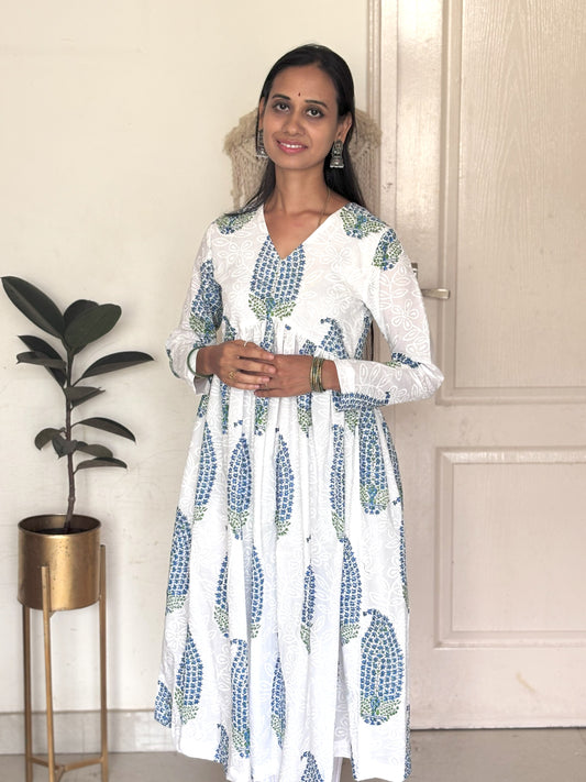Anarkali White Suit
