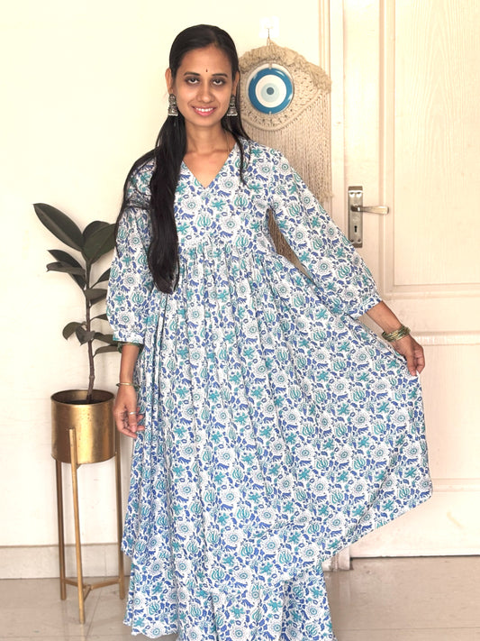 Anarkali Blue Suit