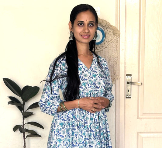 Anarkali Blue Suit