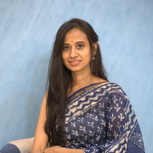 Indigo Sheen Chanderi