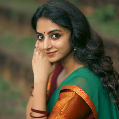 Maroon  Cotton Half Saree