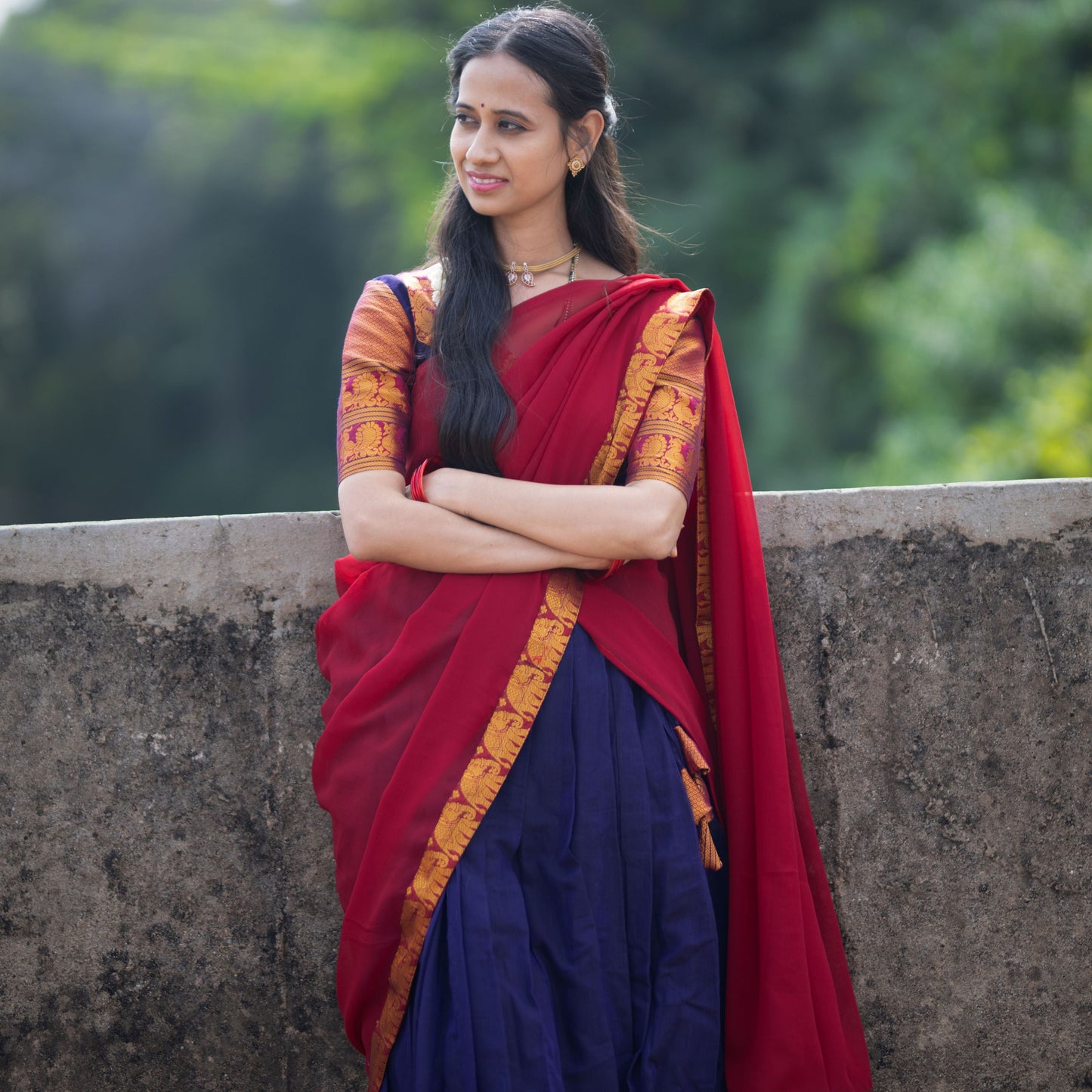 Ruby Cotton Half Saree
