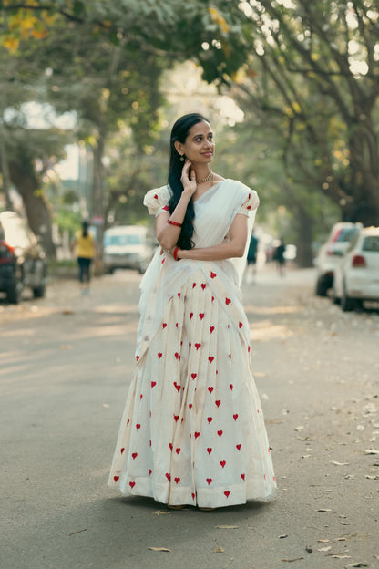 Red Heart Butt  Halfsaree